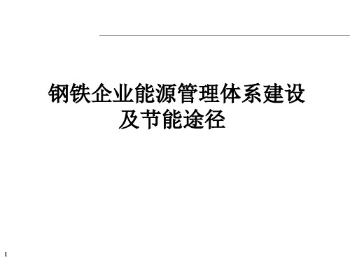 钢铁企业能源管理体系建设及节能途径