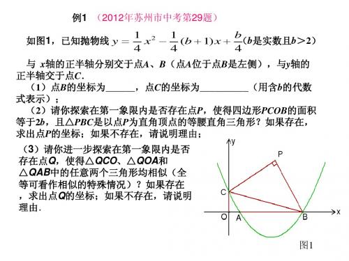 2013年中考复习压轴题选讲