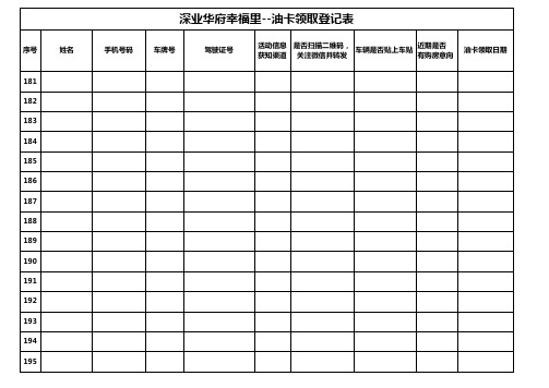 油卡活动登记表打印