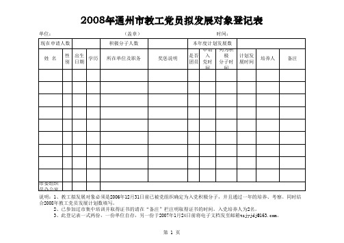 拟发展对象(空表)