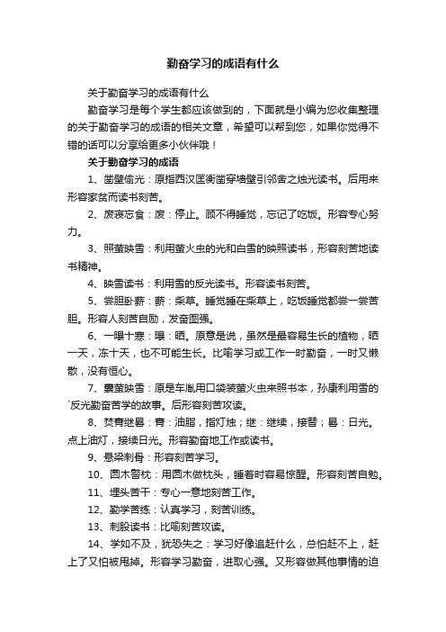 关于勤奋学习的成语有什么