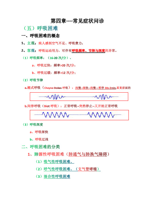 呼吸困难知识要点总结