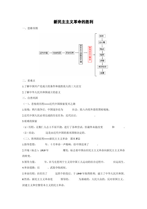 学案8：2.1 新民主主义革命的胜利