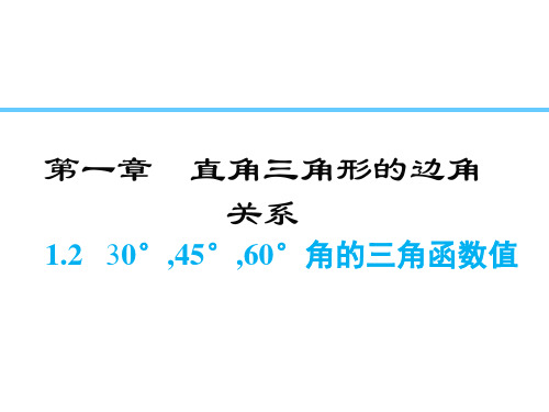 1.2  30°,45°,60°角的三角函数值ppt课件