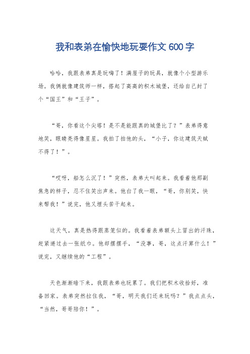 我和表弟在愉快地玩耍作文600字