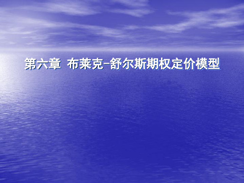 第六章 black-schols期权定价模型