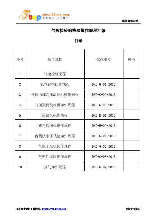 气瓶检验站检验操作规程汇编