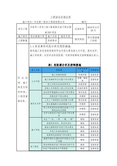 深基坑开挖及防护安全交底