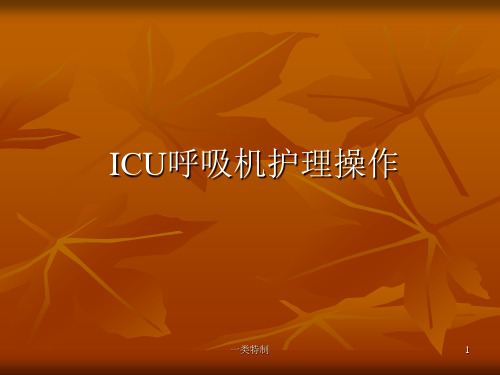 ICU呼吸机护理操作[专家学习]