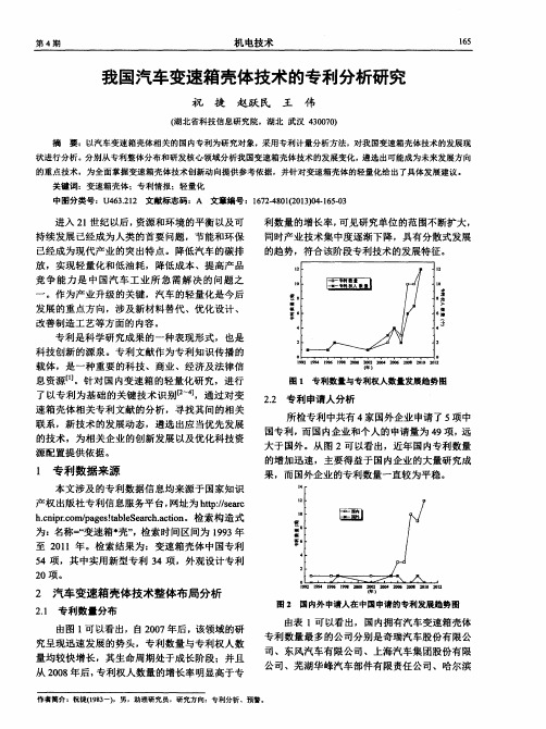 我国汽车变速箱壳体技术的专利分析研究