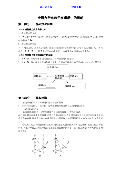 高三物理二轮专题复习 带电粒子在磁场中的运动(含解析)