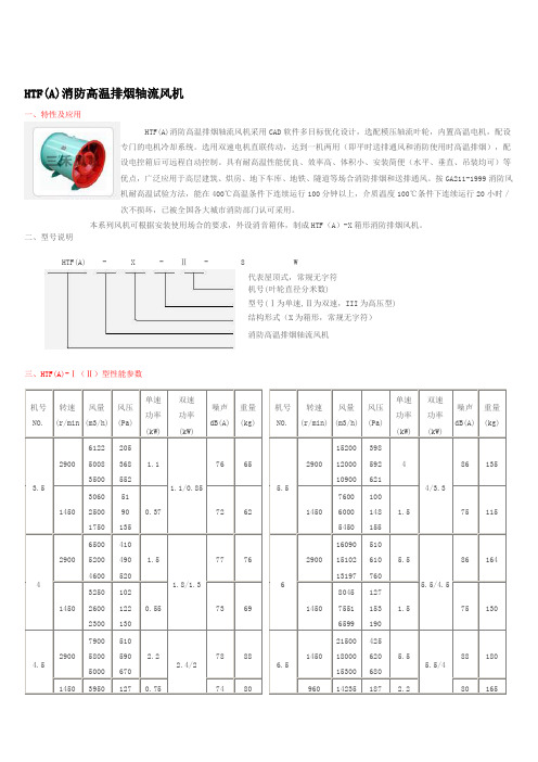 高温消防排烟风机参数