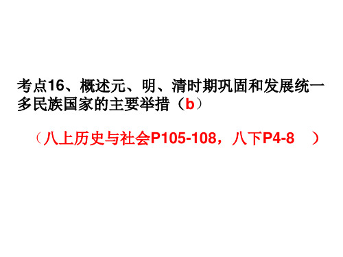 元、明、清时期巩固和发展统一多民族国家的主要举措