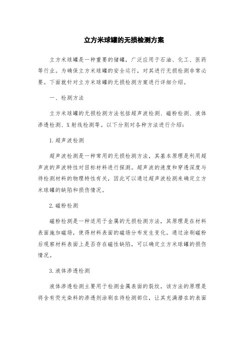 立方米球罐的无损检测方案