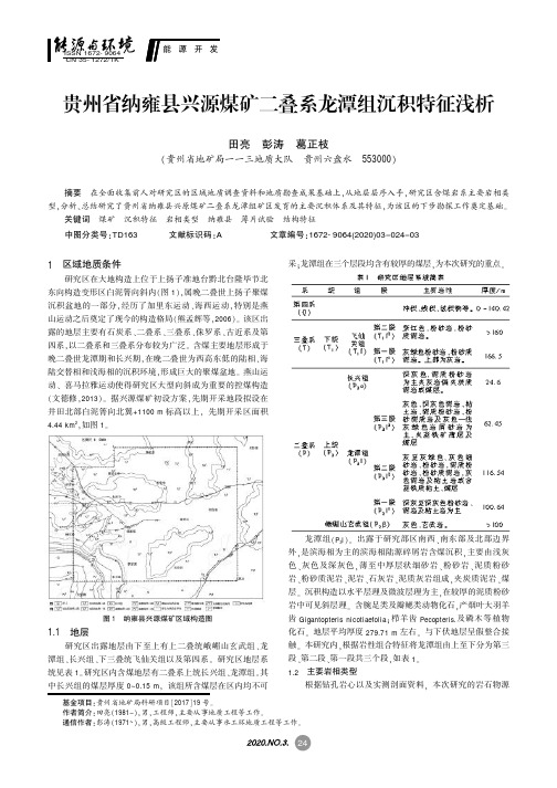 贵州省纳雍县兴源煤矿二叠系龙潭组沉积特征浅析