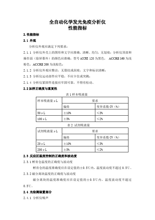 全自动化学发光免疫分析仪产品技术要求深圳天深医疗器械