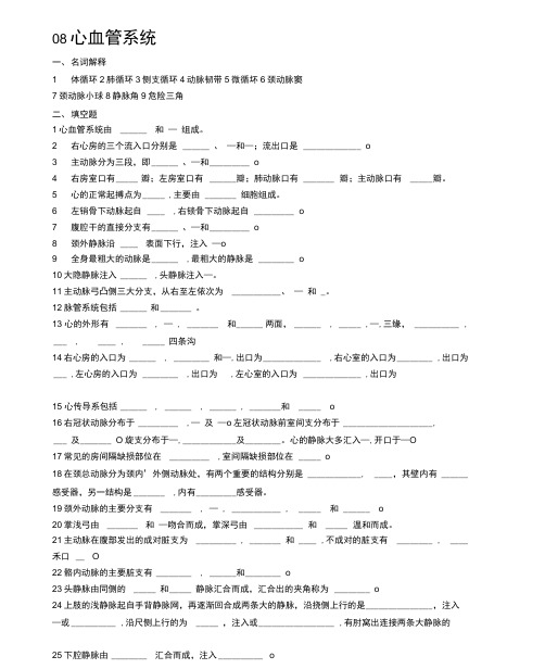 解剖学试题及答案心血管系统