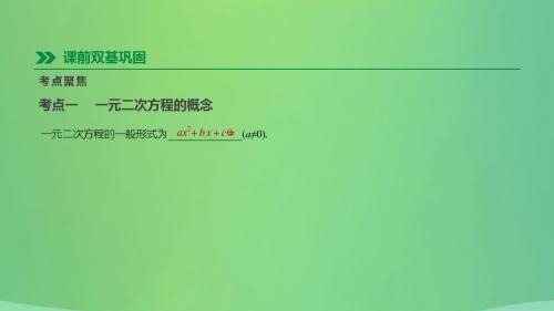 北京市中考数学总复习第二单元方程(组)与不等式(组)第06课时一元二次方程课件