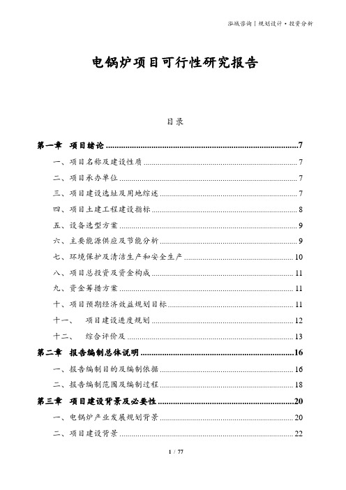 电锅炉项目可行性研究报告