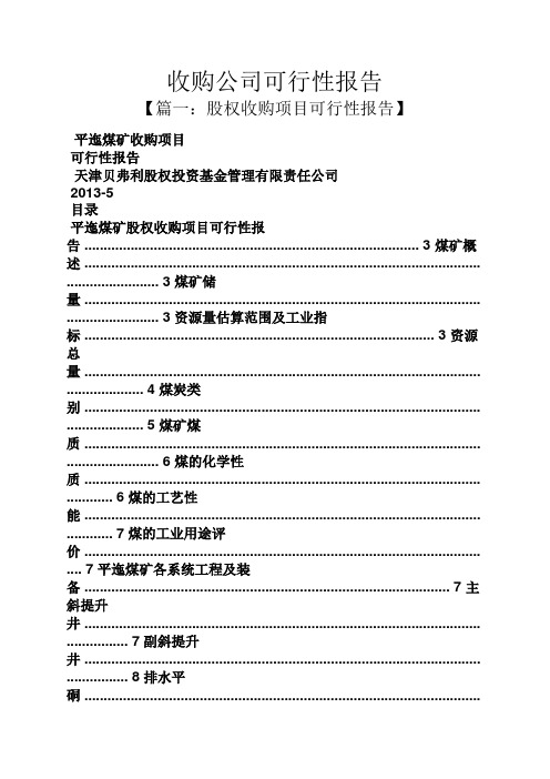 工作报告之收购公司可行性报告