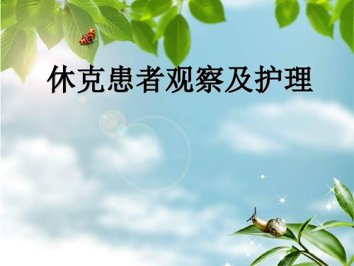 休克患者的观察及护理 PPT