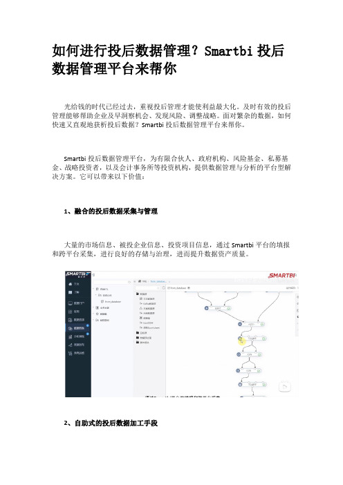 如何进行投后数据管理？Smartbi投后数据管理平台来帮你