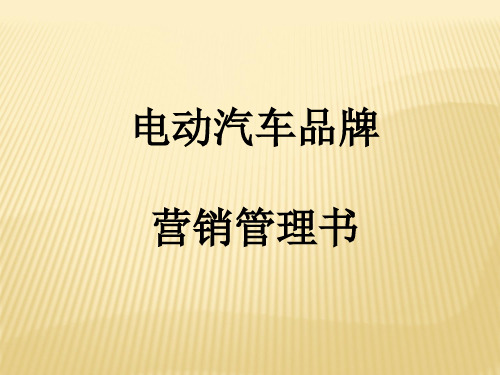 某电动汽车品牌营销管理书(PPT 93张)