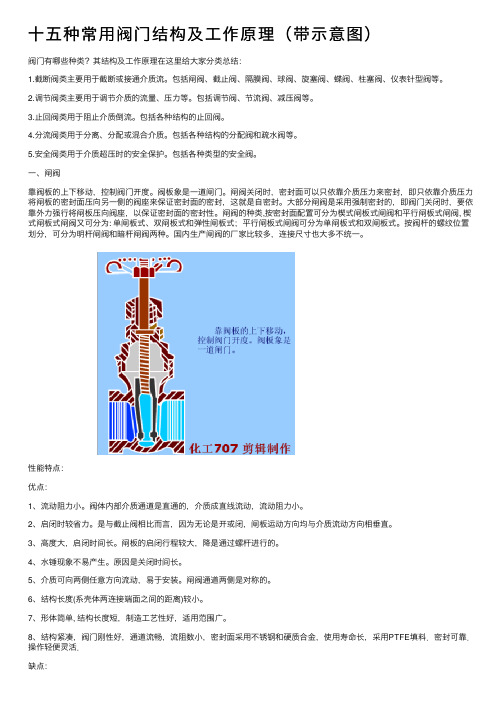 十五种常用阀门结构及工作原理（带示意图）