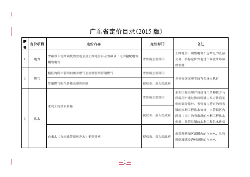 【免费下载】广东省定价目录版