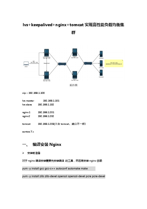 lvs keepalived nginx tomcat实现高性能负载均衡集群