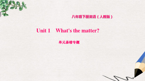 八年级英语下册Unit1What'sthematter易错专题习题课件新版人教新目标版