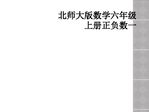 北师大版数学六年级上册正负数一