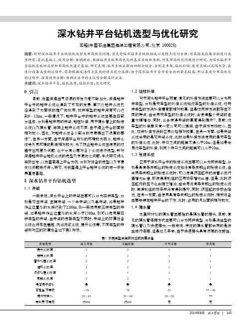 深水钻井平台钻机选型与优化研究