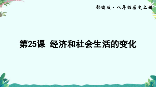 部编8年级上册历史第25课 经济和社会生活的变化