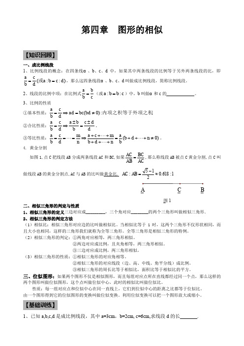 北师大版九年级上册数学      第四章复习第四章复习教案1(2)