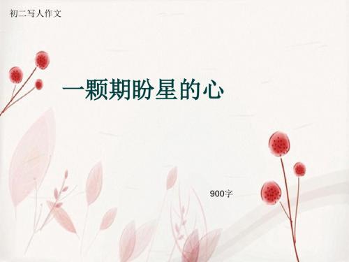 初二写人作文《一颗期盼星的心》900字(总11页PPT)