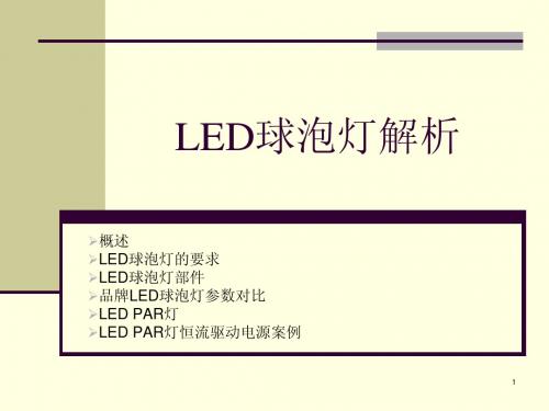 史上最全LED球泡灯知识资料集合