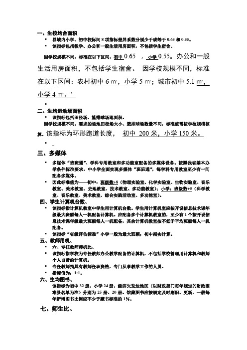 均衡教育8项指标