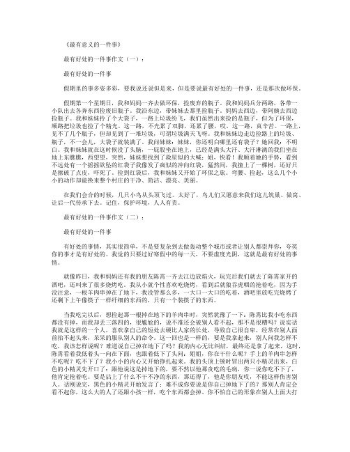 最有意义的一件事12篇_作文