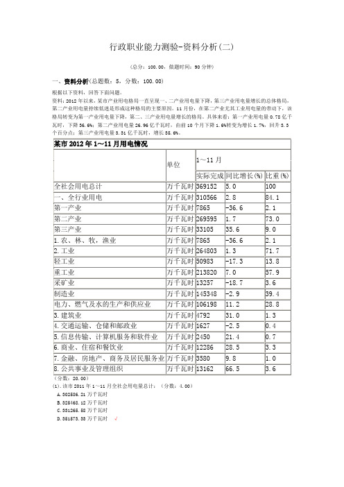 行政职业能力测验-资料分析(二)