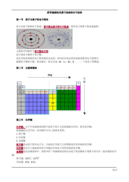 药学基础知识原子结构和分子结构