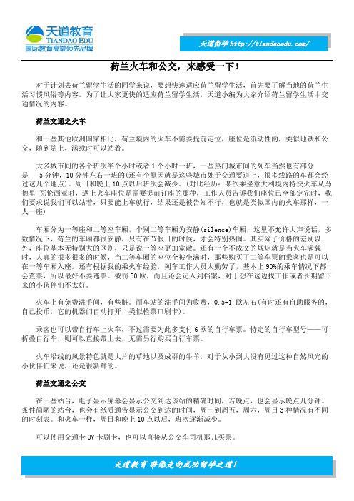 荷兰火车和公交,来感受一下!