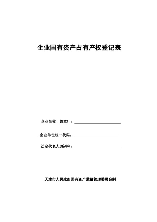 企业国有资产占有产权登记表-样表