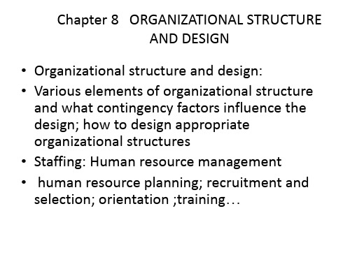 Ch8 organizational structure