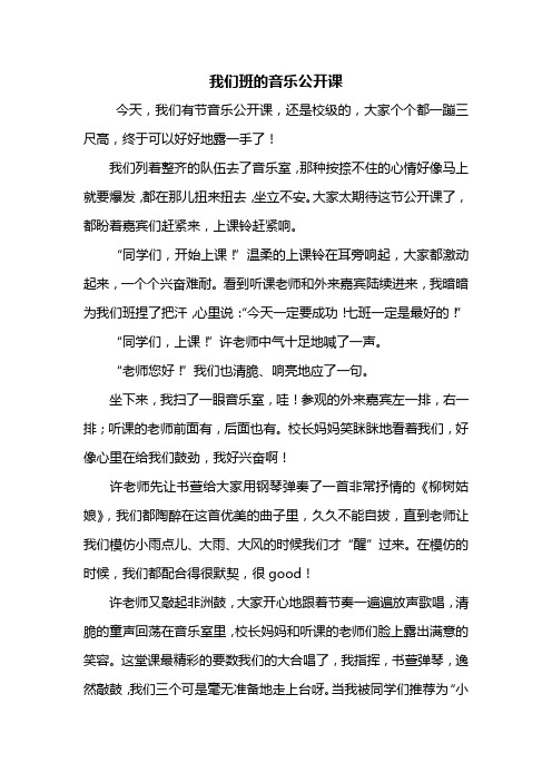 四年级作文：我们班的音乐公开课作文800字