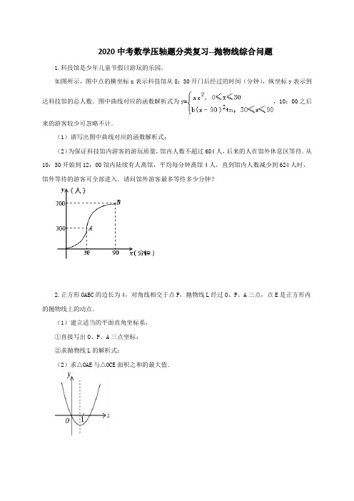 2020山东烟台龙口市龙矿学校中考数学压轴题之抛物线综合问题(图片版)