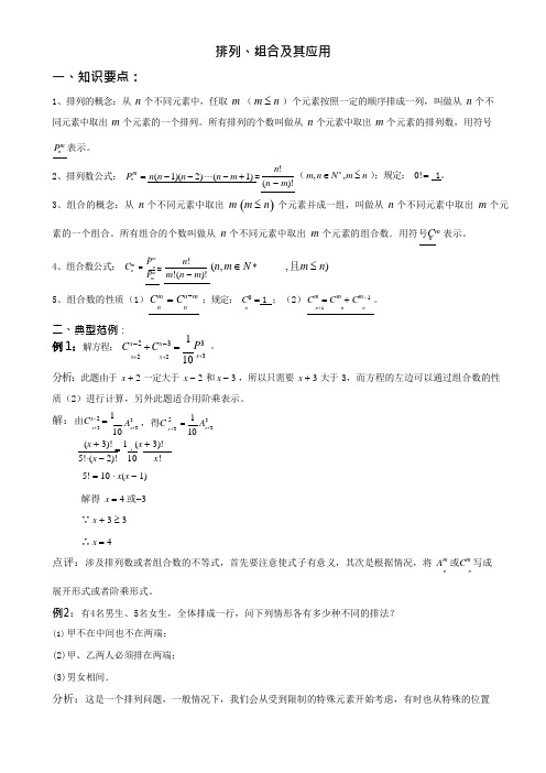 高考数学复习排列组合(可编辑修改word版)