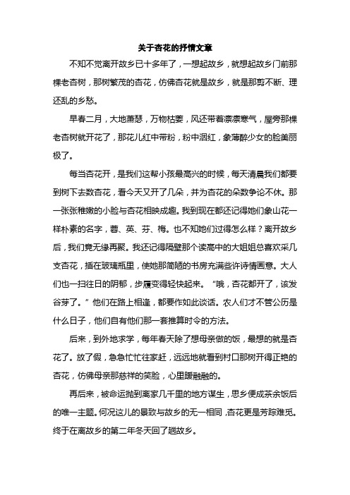 关于杏花的抒情文章