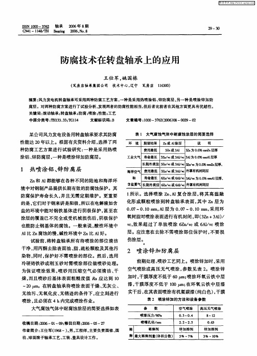 防腐技术在转盘轴承上的应用