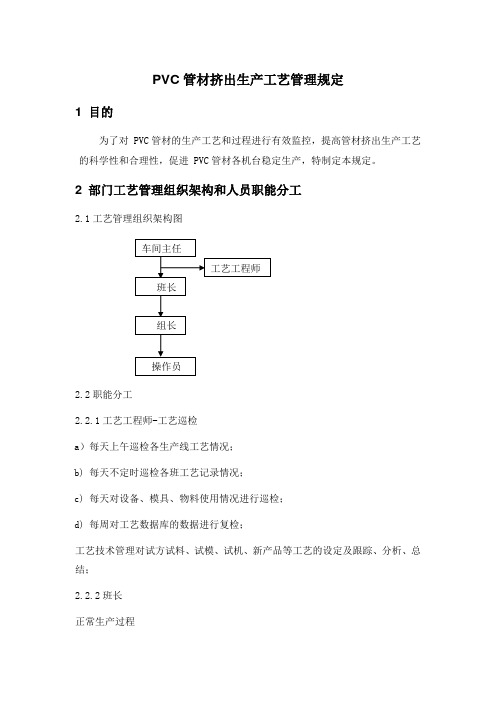 PVC管材生产工艺管理规程